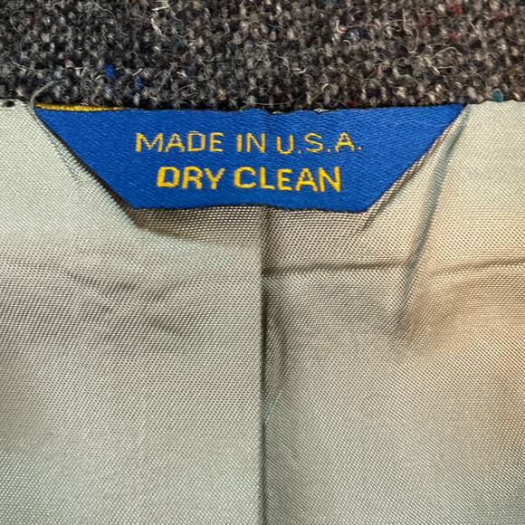 VTG Pendleton Virgin Wool Western Blazer 48L Gray Tweed Elbow Patches Suede Trim - Picture 6 of 11